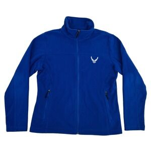 United States Air Force Jacket Women's L Blue Columbia Full Zip Fleece Military